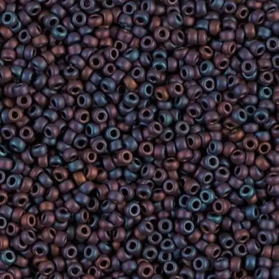Miyuki 11 Round Seed Bead, 11-2016, Matte Metallic Dark Plum Iris, 13 grams {1}
