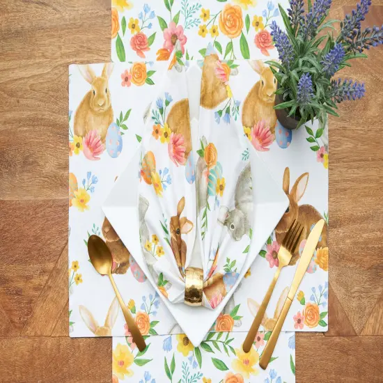 Spring Flora Easter Bunny Rabbit Single Placemat Springtime, 14" x 20" {3}