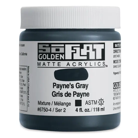 Golden SoFlat Matte Acrylic Paint - Payne's Gray, 118 ml, Jar {1}