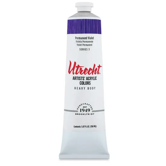 Utrecht Artists' Acrylic Paint - Permanent Violet, 5 oz tube {2}