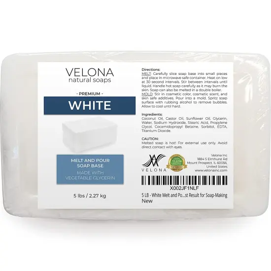10 LB - White Melt and Pour Soap Base by Velona | SLS/SLES Free | Natural Bars for The Best Result for Soap-Making {2}