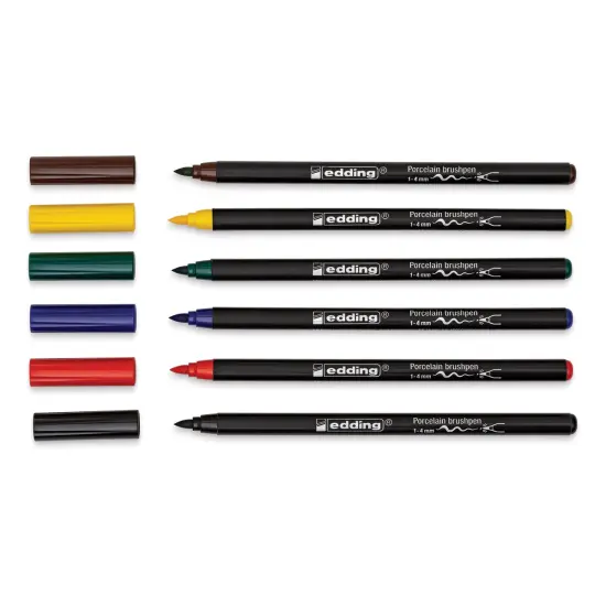 Edding 4200 Series Porcelain Brush Pens - Set of 6, Family {1}