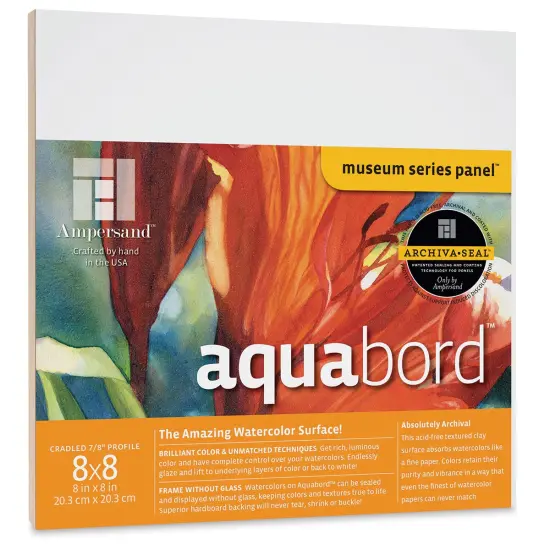 Ampersand Aquabord Panel - 8" x 8", 7/8" Cradled {1}