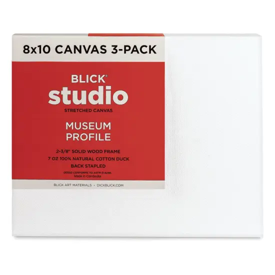 Blick Studio Stretched Cotton Canvas - Museum Profile, 8" x 10", Pkg of 3 {1}