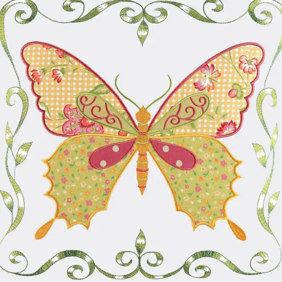 Pink Butterfly Applique Throw Pillow, 18" x 18" {4}