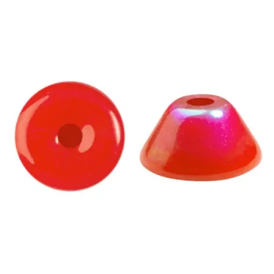 Konos Par Puca® Czech glass bead, Frost Cherry AB, 10 grams {1}