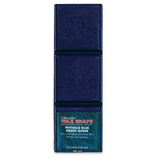 Enkaustikos Wax Snaps Encaustic Paints - Phthalo Blue Green Shade, 40 ml cake {1}