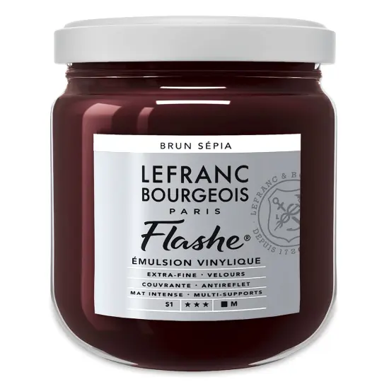 Lefranc & Bourgeois Flashe Vinyl Paint - Sepia Brown, 400 ml jar {2}