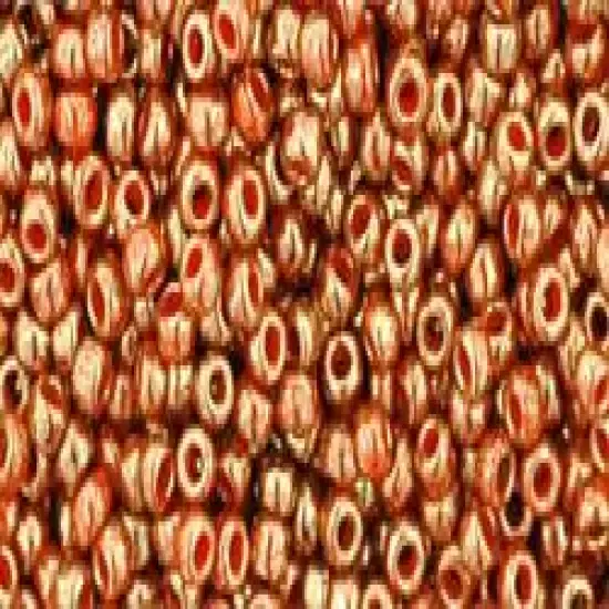 Toho 11/0 Round Japanese Seed Bead, TR11-1707, Gilded Marble Orange {1}