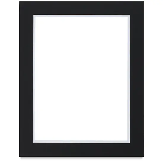 Blick Double Mat - Smooth Black/Smooth White, 16" x 20" (12" x 16" opening) {2}