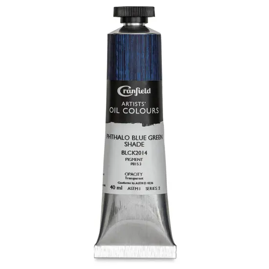 Cranfield Artists' Oils - Phthalo Blue Green Shade, 40 ml, Tube {1}