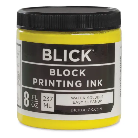 Blick Water-Soluble Block Printing Ink - Yellow, 8 oz Jar {1}