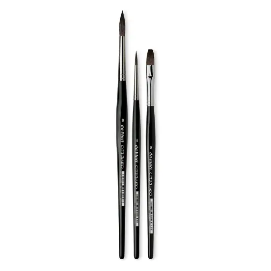 Da Vinci Casaneo Synthetic Squirrel Watercolor Brush - Assorted, Set of 3, Short Handle {1}