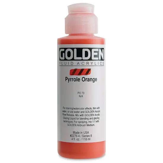 Golden Fluid Acrylics - Pyrrole Orange, 4 oz bottle {2}