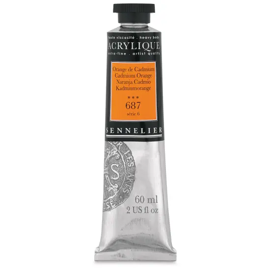 Sennelier Extra-Fine Artist Acryliques - Cadmium Orange, 60 ml tube {1}