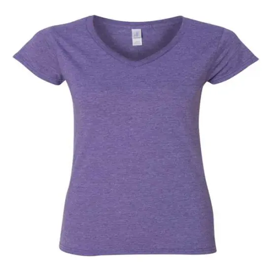 Gildan&reg; Short Sleeve Softstyle Women&rsquo;s V-Neck T-Shirt Heather Purple {1}