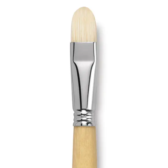Escoda Clasico Chungking White Bristle Brush - Short Filbert, Long Handle, Size 18 {1}