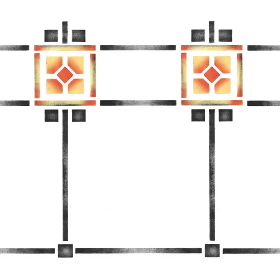 Arts and Crafts Style Wall Stencil | 3613 by Designer Stencils | Pattern Stencils | Reusable Stencils for Painting | Safe & Reusable Template for Wall Decor | Try This Stencil Instead of a Wallpaper | Easy to Use & Clean Art Stencil Pattern {2}