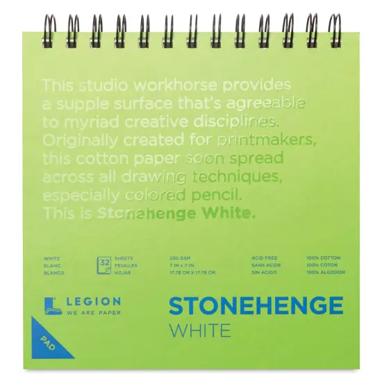 Legion Stonehenge Spiral Pad - 7" x 7", White {2}