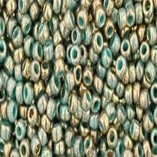 Toho 11/0 Round Japanese Seed Bead, TR11-1703, Gilded Marble Turquoise, 13 grams {1}