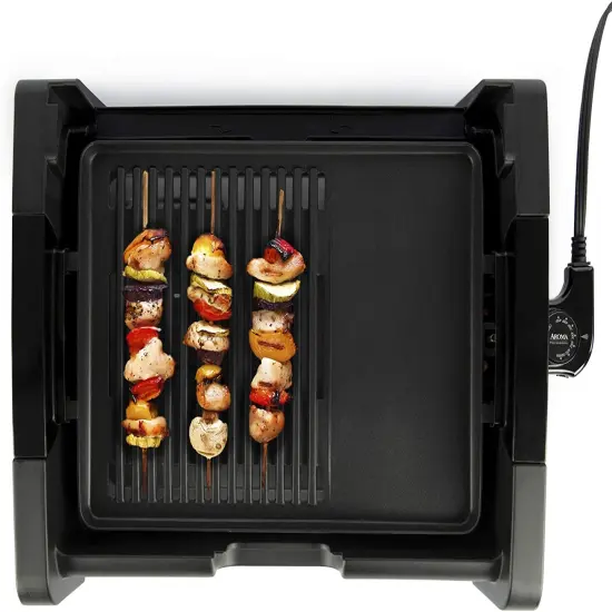 Aroma Housewares AHG-2620 Smokeless Indoor Use Electric, Compact and Portable Grill Grate, 17x13 inch, Black {6}