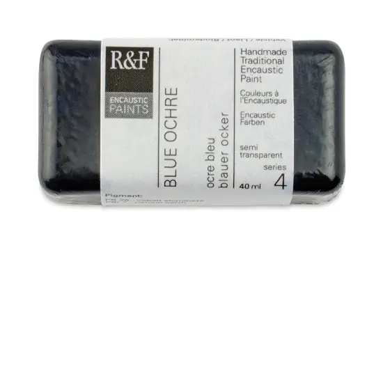R&F Encaustic Paint Block - Blue Ochre, 40 ml block {2}