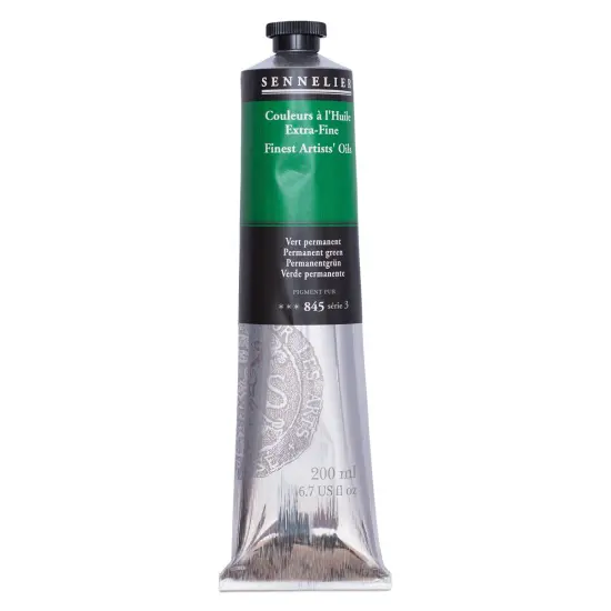 Sennelier Artists' Extra Fine Oil Paint - Permanent Green, 200 ml tube {1}