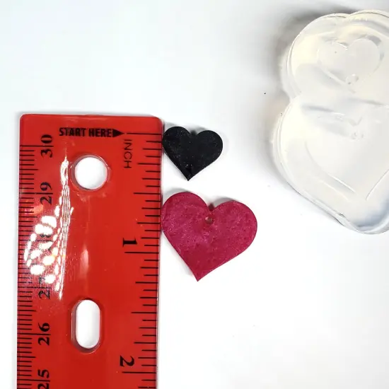 Two size Heart Dangle Set Earring Mold (D2) {3}