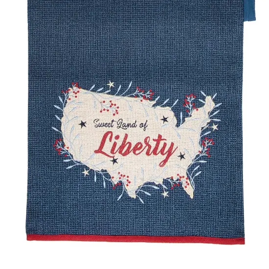 Liberty Map of USA 4th of July Patriotic Cotton Table Runner 13" x 72" {4}