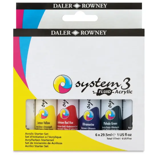 Daler-Rowney System3 Fluid Acrylics - Set of 6, 29.5 ml {1}