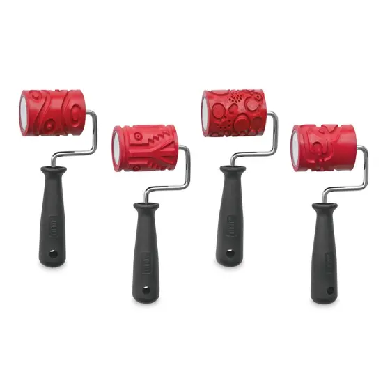 Amaco Clay Texture Rollers Class Pack - Includes Handles, 2.5", Style 1 {2}