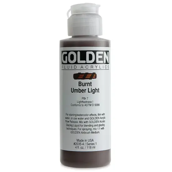 Golden Fluid Acrylics - Burnt Umber Light, 4 oz bottle {2}