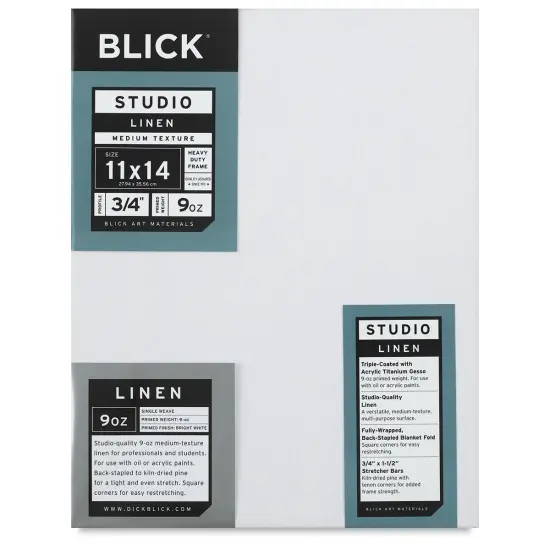 Blick Studio Linen Stretched Canvas - 11" x 14", Traditional 3/4" Profile {1}