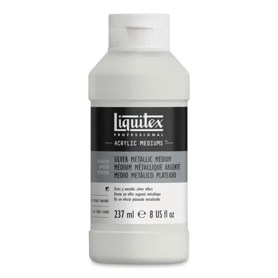 Liquitex Acrylic Effects Metallic Medium - Silver, 237 ml, Bottle {1}