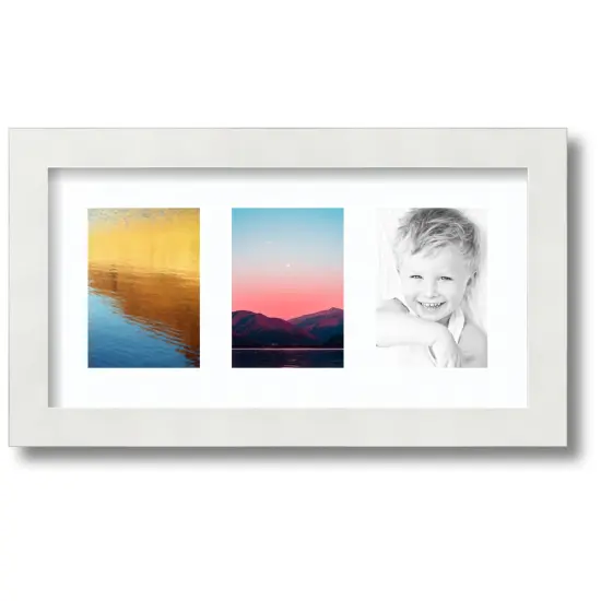 ArtToFrames Collage Photo Picture Frame with 3 - 3.5x5 inch Openings, Framed in White with Over 62 Mat Color Options and Regular Glass (CSM-3966-29) {7}