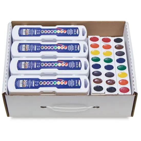 Prang Semi-Moist Watercolor Paint - Oval Pans and Refills, Masterpack of 36 {1}