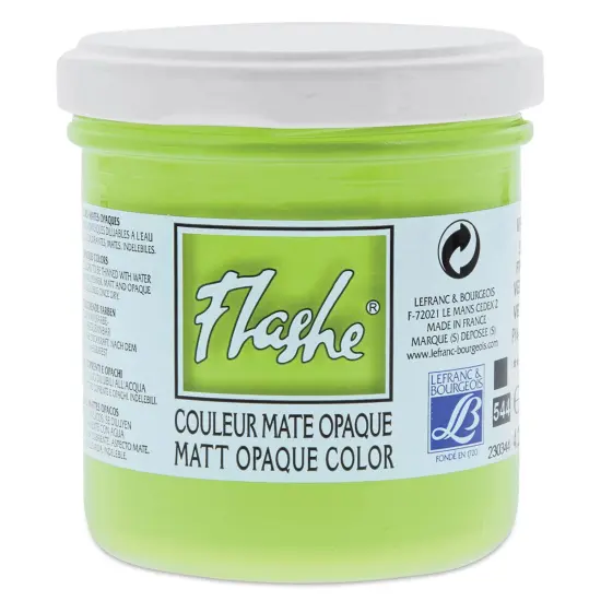 Lefranc & Bourgeois Flashe Vinyl Paint - Bright Green, 125 ml jar {1}