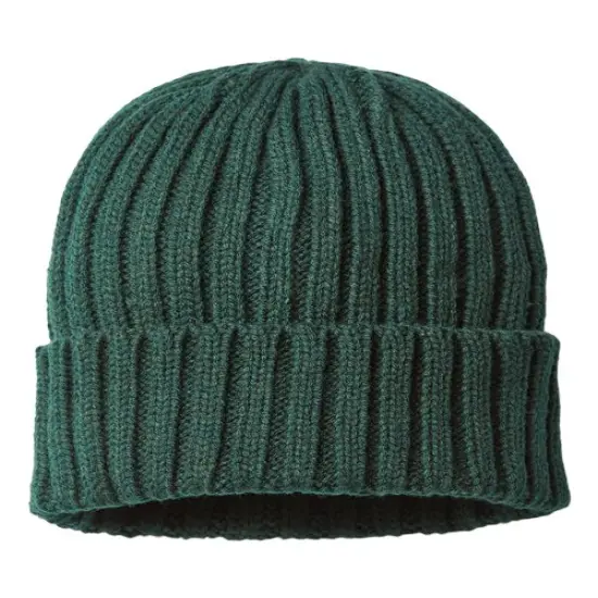 Atlantis Headwear&reg; Sustainable Cable Knit Cuffed Beanie Bottle Green {1}
