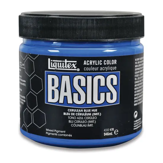Liquitex Basics - Cerulean Blue Hue, 32 oz jar {1}