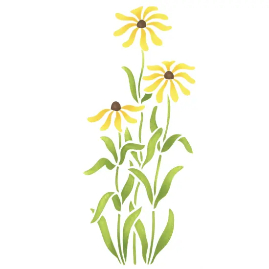 Black-Eyed Susans Flower Wall Stencil | 757 by Designer Stencils | Reusable {1}