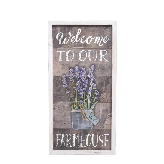 9.5" x 1" x 18.75" Lavender Welcome To Our Farmhouse Spring Wall Art Decor {1}