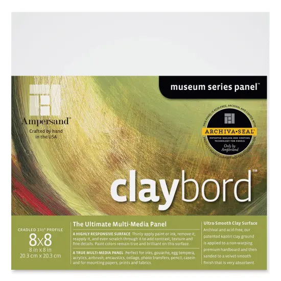 Ampersand Claybord - 8" x 8", 1-1/2" Cradled {1}