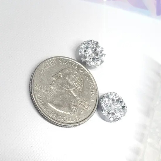 Druzy Circle Chunky Earring Silicone Mold 10MM {2}