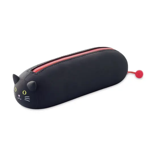 PuniLabo Lying Down Zipper Pouch - Black Cat {1}