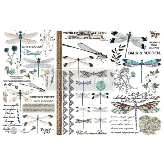Prima Marketing Re-Design Decor Transfers 6"X12" 3/Sheets-Spring Dragonfly {1}