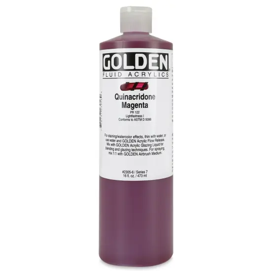 Golden Fluid Acrylics - Quinacridone Magenta, 16 oz bottle {1}