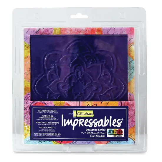 Gel Press Impressables - Rose Mandala, 7" x 7" {1}