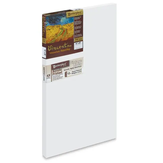Masterpiece Vincent Pro Artfix Linen Canvas - 10" x 20", Acrylic Primed {1}