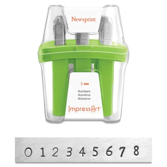 ImpressArt Letter and Number Stamp Set - Newsprint, Numbers, Set of 9 {1}
