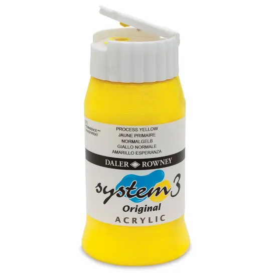 Daler-Rowney System3 Acrylic - Process Yellow, 500 ml bottle {1}